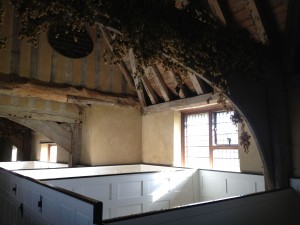 Fairfield church interior with hops