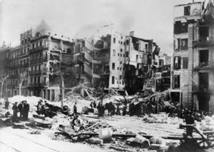 Bomb damage in Barcelona, 1938